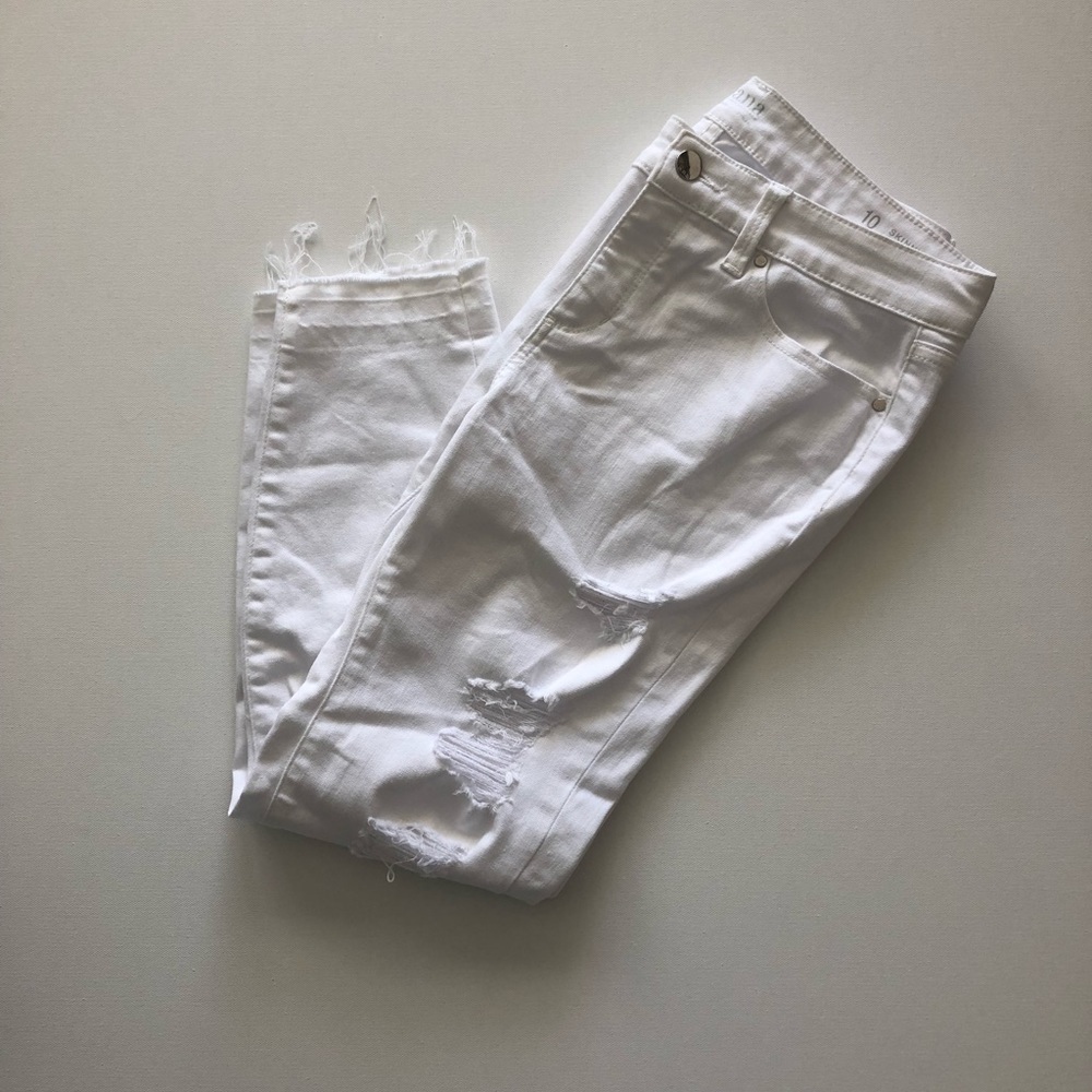 a.n.a ripped white jeans